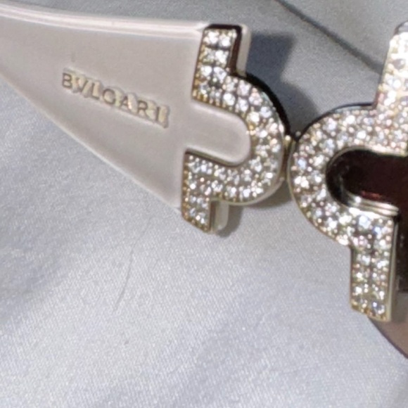 Bvlgari 651B 945/13 Shield Sunglasses Brown / Swarovski Crystals - Picture 9 of 10